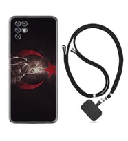 INFINIX Note 11 Pro Note 10 Hot 9 Play Kılıf Boyun Askılı Silikon Kurt ve Ay Yıldız 1403