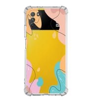 Xiaomi Poco M3 Köşe Korumalı Antişok Kapak Karışık Renkler Tasarımlı Şeffaf Silikon Kılıf