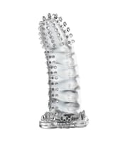 OdinsShop Klitoral Uyarıcılı Tırtıklı Şeffaf Penis Kılıfı