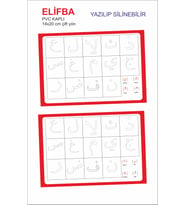 Elif Ba Öğrenme Yaz Sil Boyama Pvc Kaplı Çift Yön 14x20 cm 1 Adet