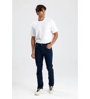 #ErkekJean Clint50 Straight Fit Koyu Indigo Denim Rahat Konforlu Erkek Jean Pantolon