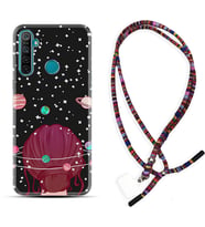 Realme 5i 5 Pro 6i 7 Pro 8 Kılıf Boyun Asklı Rasta Silikon Space Woman 1311
