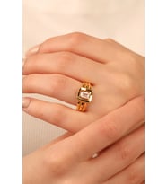 Tektaş Ajda Baget Altın Yüzük ajd002 (Gold)