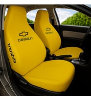 Chevrolet Logolu Araç Koltuk Kılıfı – Penye Kumaş, Servis Tipi Ön ve Arka Takım (Sarı)