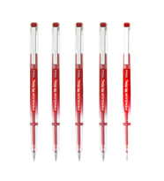 My King İğne Uçlu Metal Klipsli Jel Tükenmez Kalem 0.5 Mm Kırmızı - 5 Adet