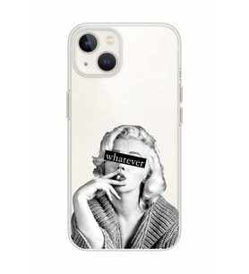 Iphone 14 Uyumlu Marilyn Monroe Desenli Şeffaf Telefon Kılıfı
