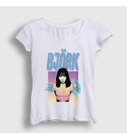 Presmono Kadın Beyaz Müzik Björk T-Shirt 512522tt