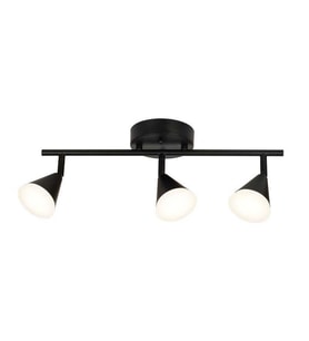 Rsylight Retro Metal Siyah 3 Lü 180 Derece Hareketli Led Spot Avize Beyaz Ampullü