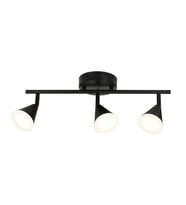 Rsylight Retro Metal Siyah 3 Lü 180 Derece Hareketli Led Spot Avize Beyaz Ampullü