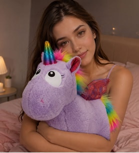 Sevimli Mor Unicorn Peluş Oyuncak – Yumuşacık Unicorn Sevgiliye Kıza Doğum Günü ve Özel Günler İçin Yumuşacık Hediye