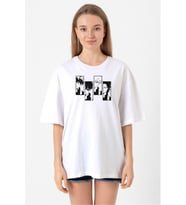 My Hero Academi Anime Class 1A Boys Beyaz Kadın Oversize Tshirt
