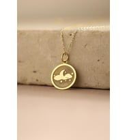 Kişiye Özel Minimal Bulut Tasarım Hilal Kolye 925K Gümüş (Gold)