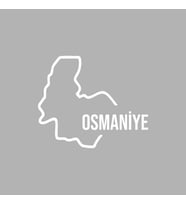 Osmaniye Harita Araba Sticker siyah 17x14 CM (Beyaz)
