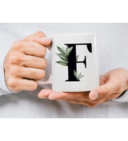 F Harfi Baskılı Porselen Kupa