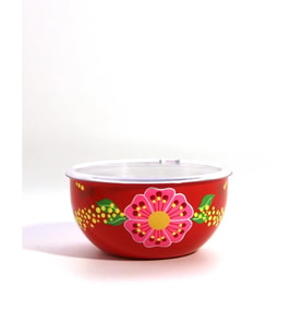 Kapaklı Kırmızı Kase (18 Cm)