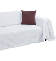 Pamuklu Püsküllü Koltuk Örtüsü 180x300 Large Çift Taraflı Terletmez Kaymaz,Gri