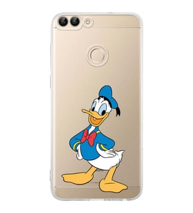 Huawei P Smart  Kamera korumalı Kapak Donald Duck Tasarımlı  Şeffaf Kılıf