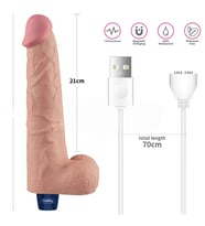 MorGece 27.2 cm USB Şarjlı Yeni Nesil Realistik Titreşimli Ten Dildo Penis
