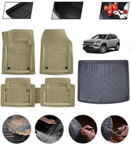 Jeep Compass 2017-2025 Uyumlu Paspas Araca Özel Bagaj Havuzu MBS Bej