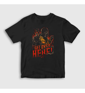 Presmono Unisex Çocuk Siyah Scorpion V2 Mortal Kombat T-Shirt 147489tt