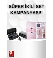 Wireless Şarjlı Pembe Akıllı Saat Ve Kablosuz Bluetooth Kulaklık Dokunmatik Kontrol
