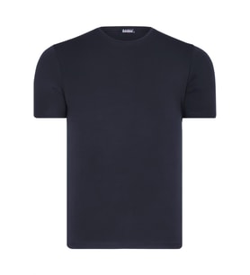 T8569 DEWBERRY BİSİKLET YAKA ERKEK T-SHIRT-DÜZ LACİVERT