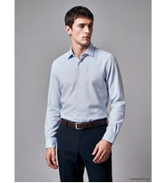 LCW BUSINESS Mavi Slim Fit Armürlü Erkek Gömlek