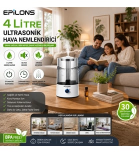 Rbh-04 Ultrasonik Hava Nemlendirici 4 Litre Buhar Makinesi Aroma Difüzörü - Otomatik Kapanma
