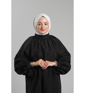Krem Pratik Hazır Geçmeli Tesettür Eşarp Sandy Arkadan Çıtçıtlı Piliseli Hijab 2406_40
