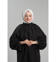 Krem Pratik Hazır Geçmeli Tesettür Eşarp Sandy Arkadan Çıtçıtlı Piliseli Hijab 2406_40