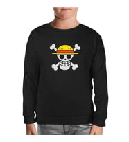 One Piece - Logo Siyah Çocuk Sweatshirt