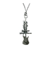 Yngwie J. Malmsteen Alevli Elektro Gitar Kolye – Unisex - 60 cm Zincir (Gümüş)