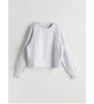 LCW Kids Gri Bisiklet Yaka Baskılı Kız Çocuk Sweatshirt