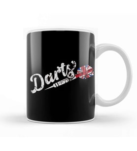 Darts UK Great Britain Flag Dart Player Dartboard Bullseye Kupa Bardak Porselen