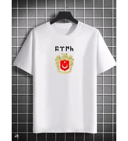 Erkek Kısa Kol Yazlık Tişört Bisiklet Yaka Baskılı Oversize T-Shirt - Beyaz
