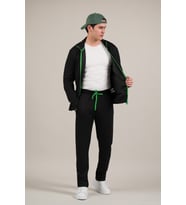 Regular Fit Likralı Yan Cepli Astarsız Dik Yaka Fermuarlı Eşofman Takım