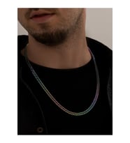 5mm Kalınlık Alacalı Renk Gurmet Model • Sevgiliye • Eşe • Babaya • Arkadaşa Hediye Çelik Kolye