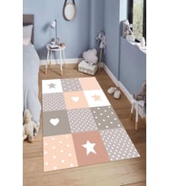 Dijital Baskılı Kaymaz Taban Yıkanabilir Kolay Temizlenir Modern Çocuk Odası Halısı NDÇ-SD-730 (Çok Renkli)