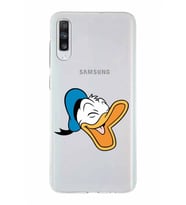 Samsung Galaxy A70  Kapak Donald Duck Tasarımlı Şeffaf Silikon Kılıf