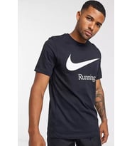 Nike Dri-Fit Running Dry Run Chest Logo Erkek Siyah Tişört
