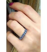 Sky Diamond Blue Creative Sapphire 925ayar Gümüş Lüks Sıra Taş Yüzük