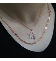 Taşlı Yıldız Kolye (Rose - Gold)