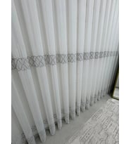 NİVEMESHOME V-105 MARİNA GÜMÜŞ 1/2,5 PİLELİ BAMBU TÜL PERDE