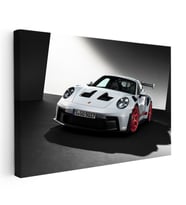 Kanvas Tablo Porsche 911 GT3 RS Beyaz Pist Performans Aracı Porsche Tablosu Ev Ofis Dekoru