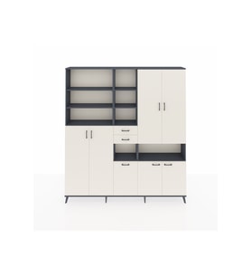 Arges Gardrop 17 Raflı 2 Çekmeceli 7 Kapaklı 220x30x243 Antrasit-Aytaşı