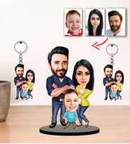 Kisiye Özel Karikatür Aile Biblo