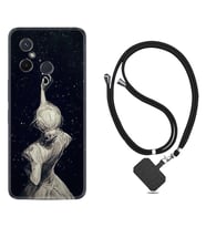 Xiaomi Redmi 12C Kılıf Resimli Boyun Askılı İpli Desenli Silikon Star Woman 1332