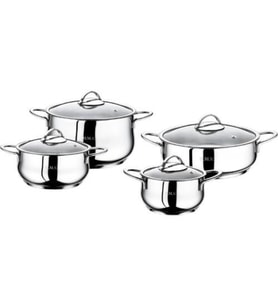 OMS 1023 Yummy 8 Parça Çelik Tencere Seti Silver