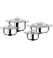 OMS 1023 Yummy 8 Parça Çelik Tencere Seti Silver