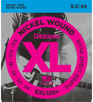 D'Addario EXL120+ XL Nickel Serisi Elektro Gitar Tel Seti (Super Light Plus - 9.5-44 - Nickel Wound)